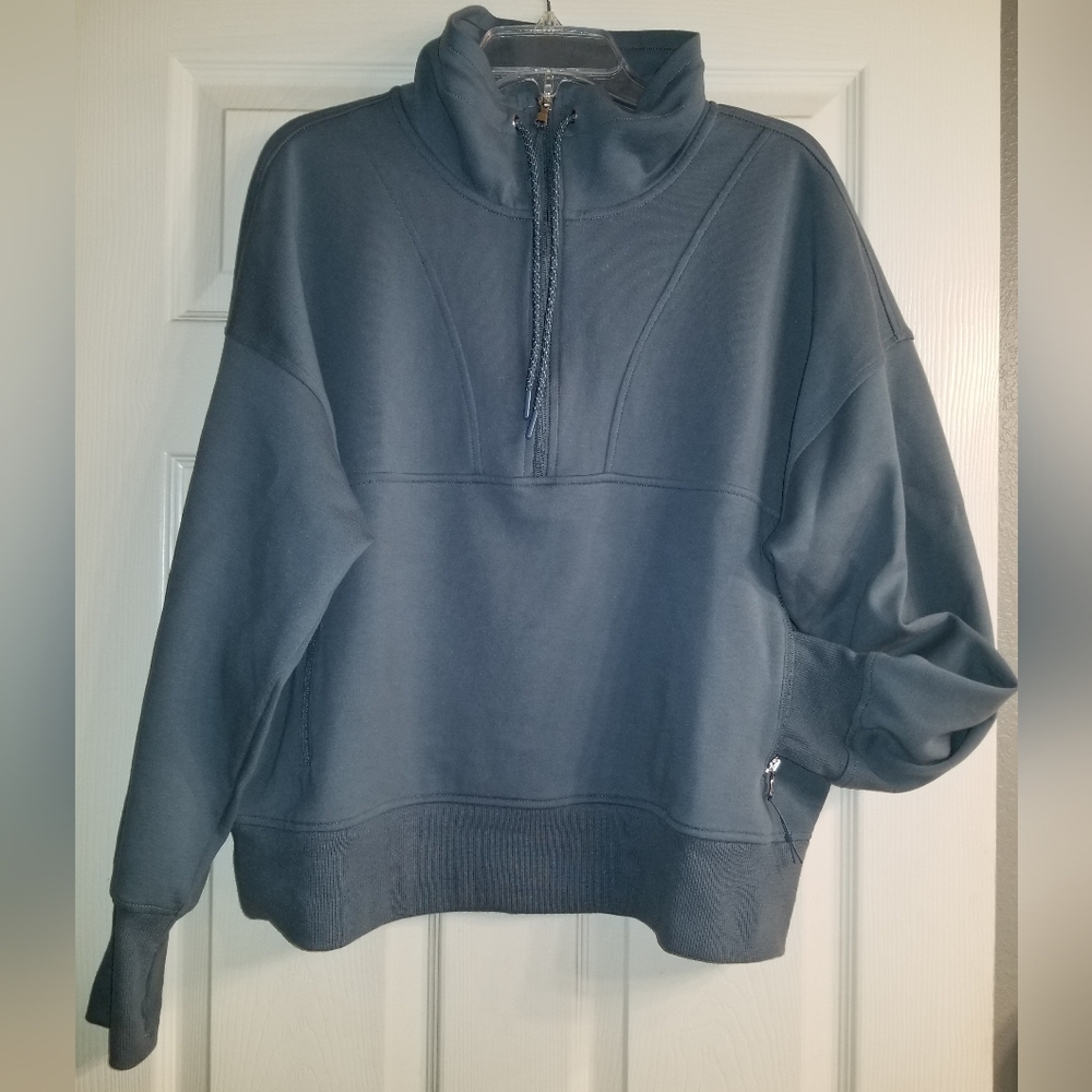Women's Old Navy Ocean Shale Dynamic Fleece Half Zip Sweatshirt Top XXL